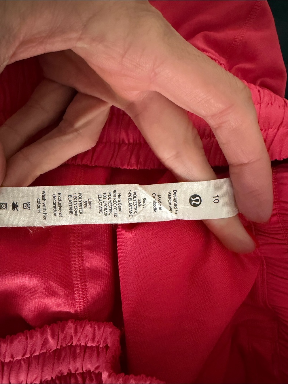 lululemon athletica Women's Hot Pink Running Shorts - Picture 3 of 3